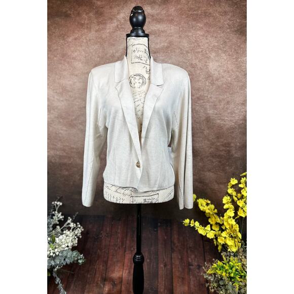 Design History One Button Neutral Blazer - Cream - size XXL - Picture 4 of 12